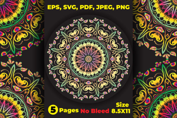 5 Floral Adult Mandala Coloring Page KDP