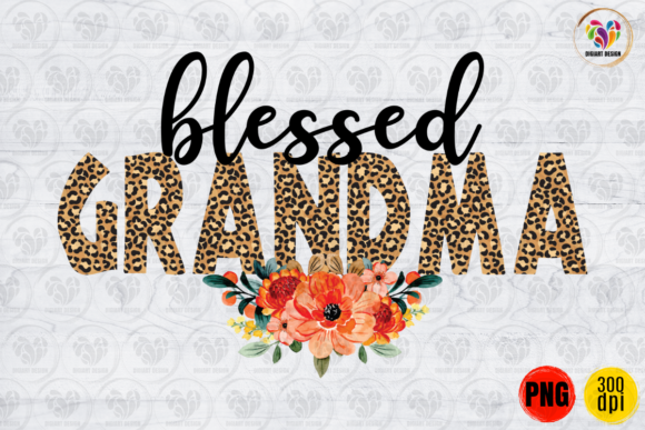 Blessed Grandma, Floral Leopard Print