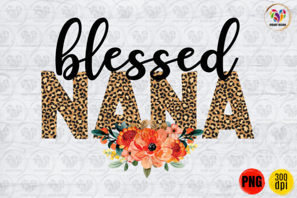Blessed NANA, Floral Leopard Print