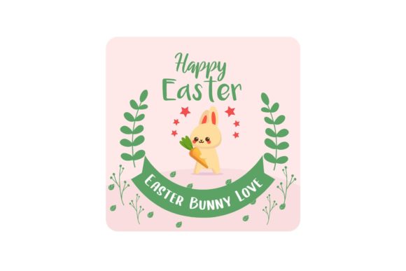 Easter Carrot Bunny Floral Greeting Icon