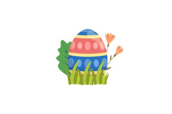 Easter Colorful Egg Floral Icon