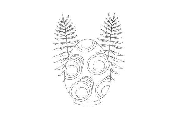 Easter Egg Circle Floral Coloring Page