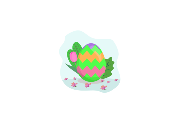 Easter Egg Floral Leaf Icon Design