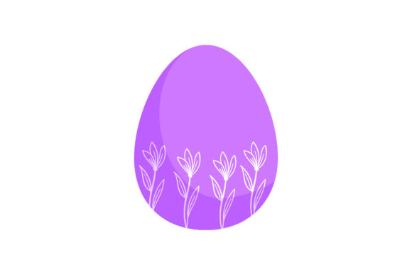 Easter Egg Icon Cute with Floral Design