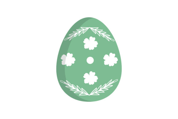 Easter Egg Icon Floral Design Creative