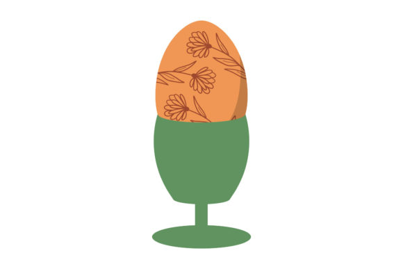 Easter Egg Icon Floral Ornament Creative