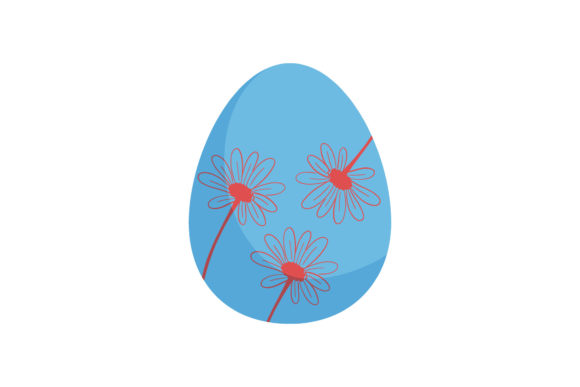 Easter Egg Icon Funny Design Floral Art