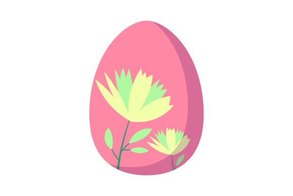 Easter Egg Icon with Beautiful Floral