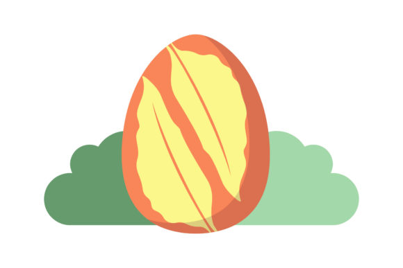 Easter Egg Icon with Floral Element Art