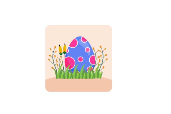Easter Floral Blue Egg