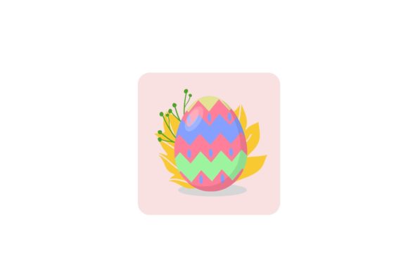 Easter Rainbow Egg Floral Squared Icon