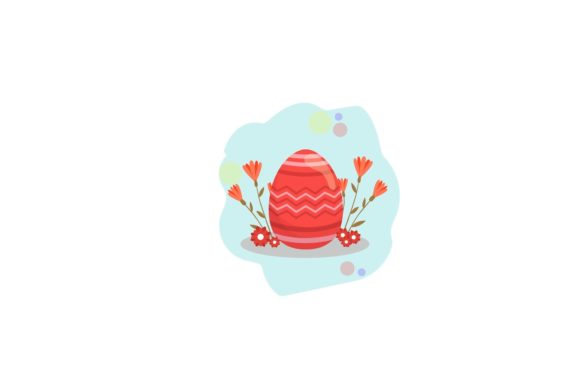 Easter Red Floral Egg Icon
