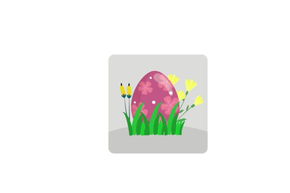Easter Red Floral Flower Egg Icon Design