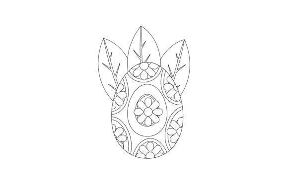 Easter with Floral Coloring Page Style