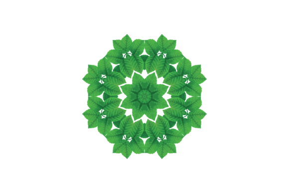 Floral Green Mandala Leaf Watercolor