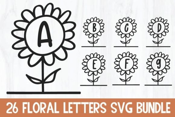 Floral Letters SVG Bundle