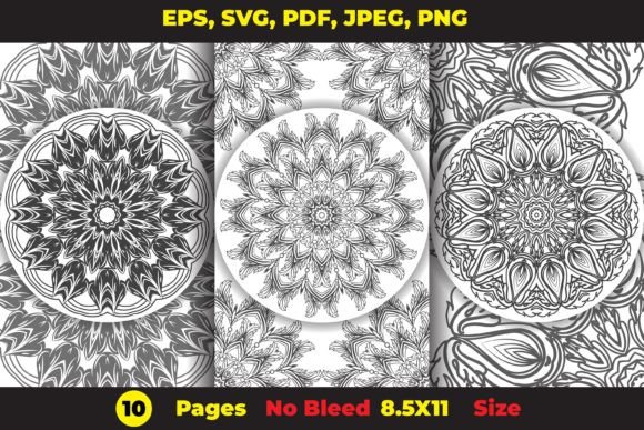 Floral Mandala Art Coloring Page for KDP