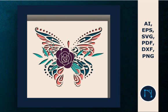 Multilayer Floral Butterfly Shadow Box