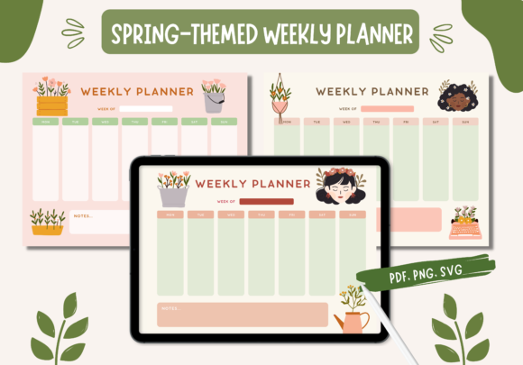 Spring Floral Weekly Planner