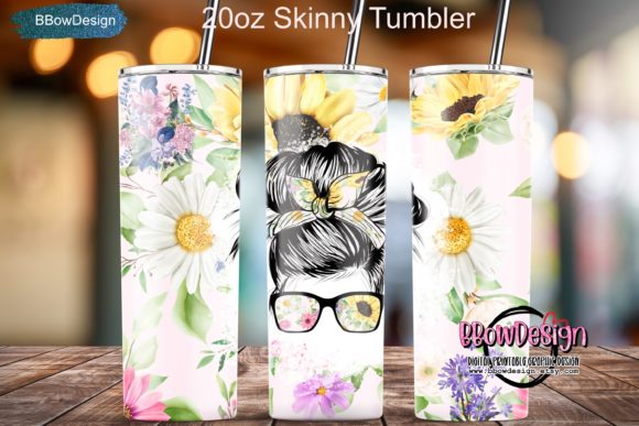 Sunflower Daisy Watercolor 20oz Tumbler