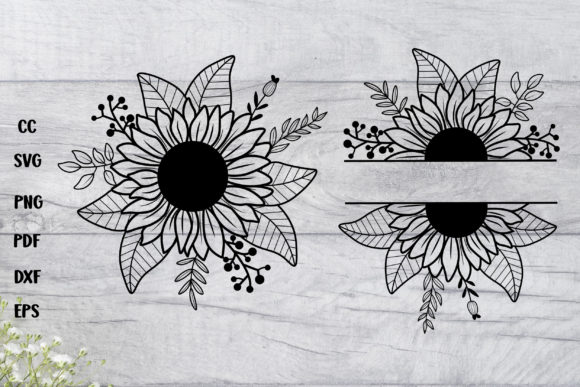 Sunflower SVG, Sunflower Split SVG